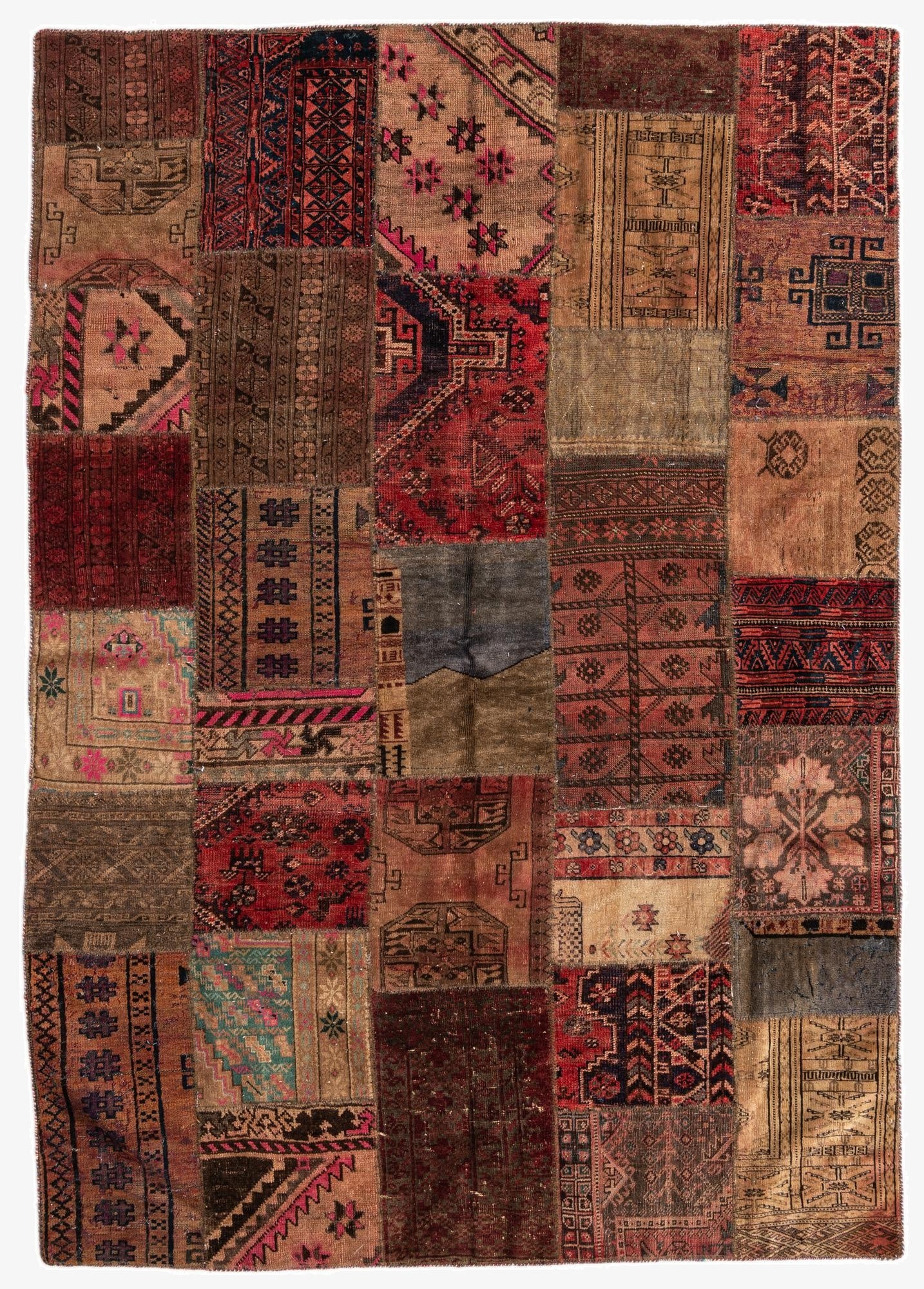  5' 7 x 8'  Hand Knotted Ultra Vintage Persian Wool Rug