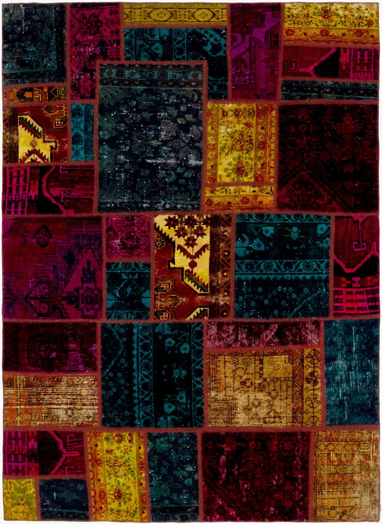  5' 10 x 8' 2  Hand Knotted Ultra Vintage Persian Wool Rug