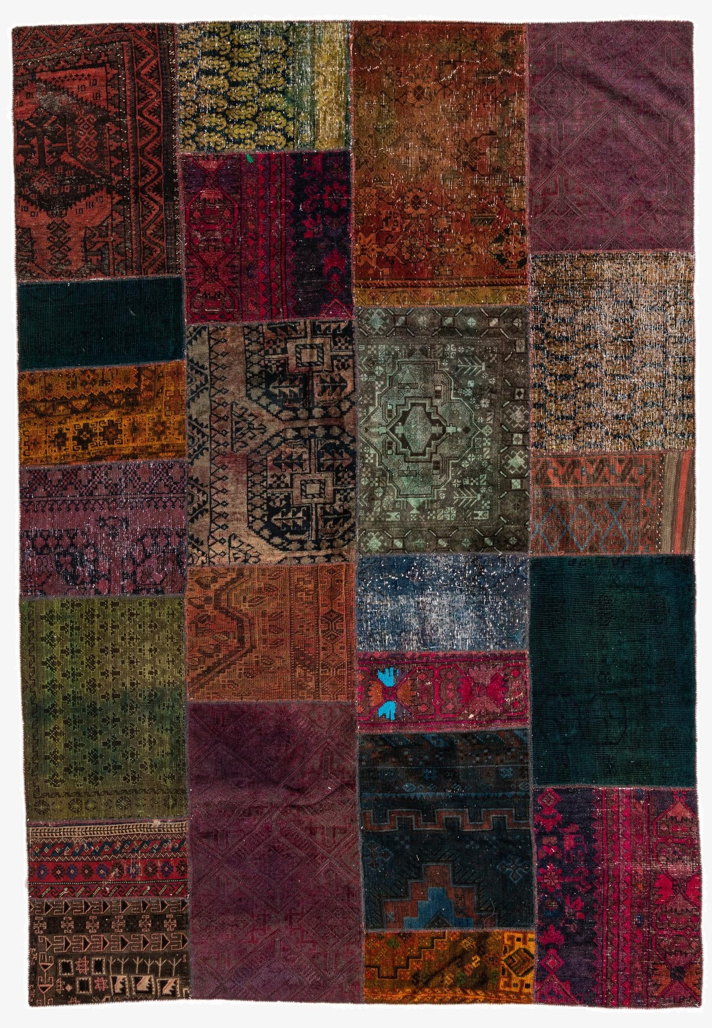  6' 7 x 9' 7  Hand Knotted Ultra Vintage Persian Wool Rug