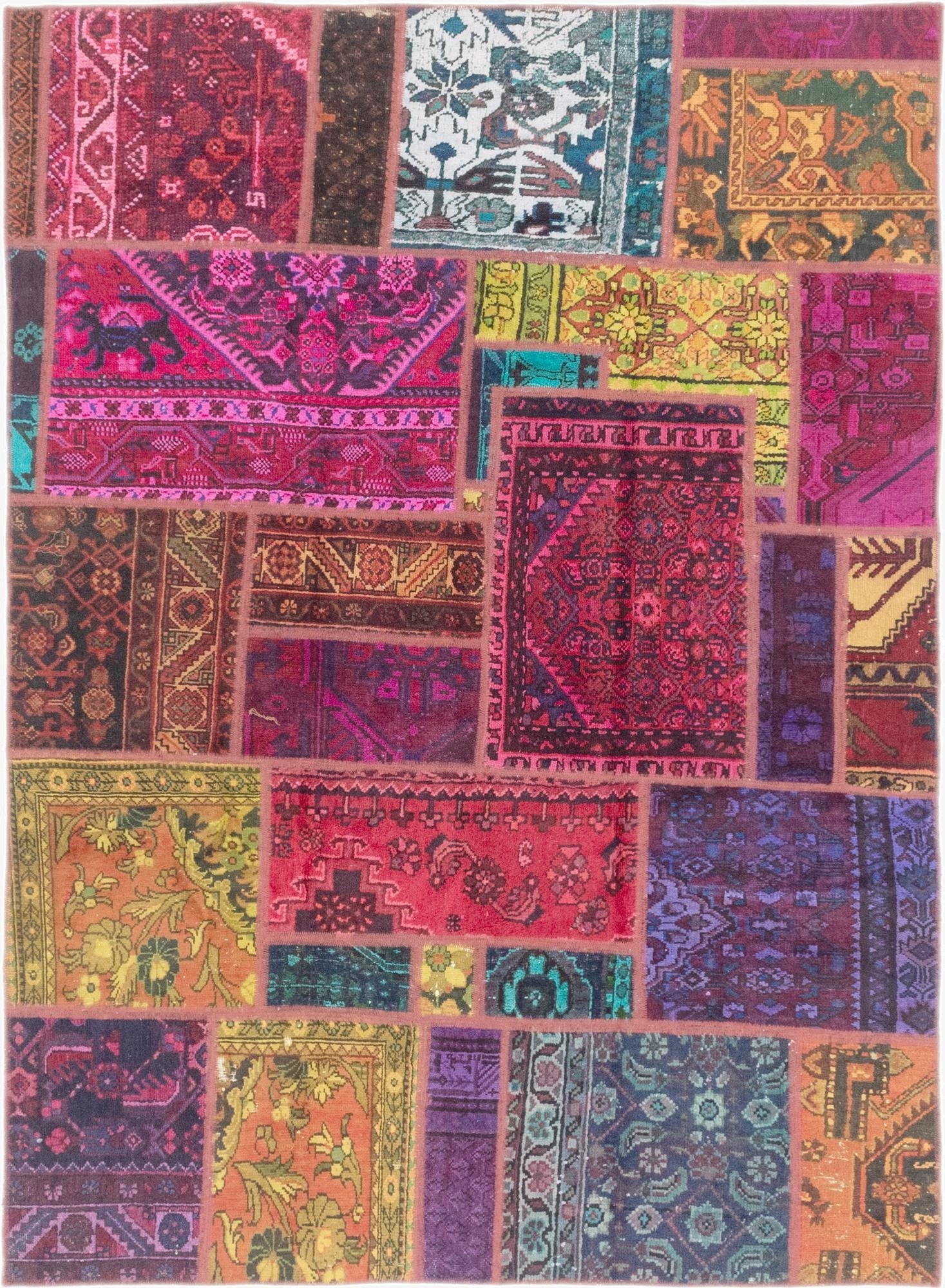  5' 6 x 7' 7  Hand Knotted Ultra Vintage Persian Wool Rug