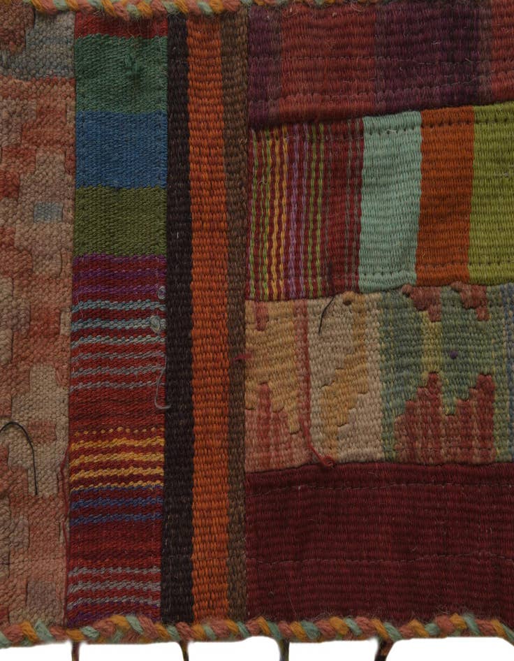 Detail image of 1' 8 x 4' 4 Hand Woven Wall Art Wool Rug