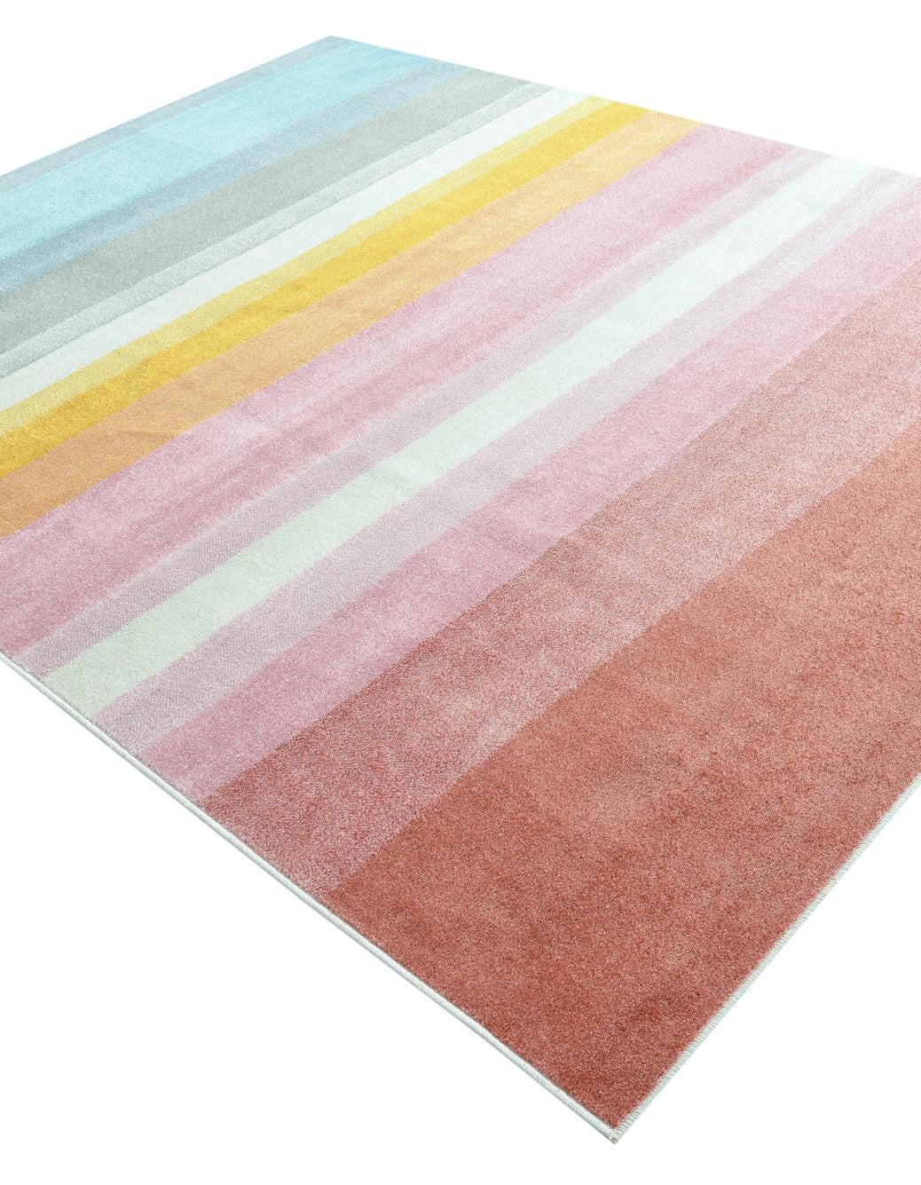 Multicolor 7' 10 x 10' Rainbow Stripes Whimsy Kids Rug | Rugs.com