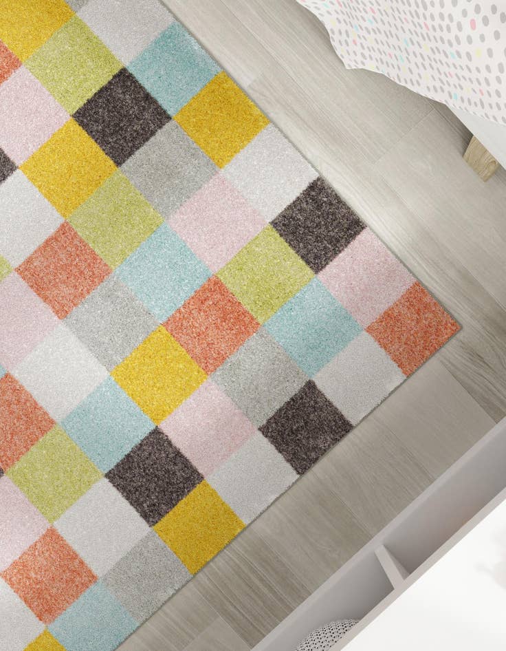 Detail image of  3' 11 x 5' 11 Checkered Whimsy Kids Rug