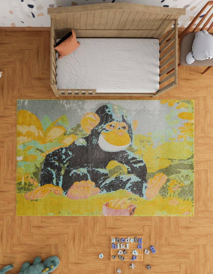 Detail image of  4' 1 x 6' 1 Gorilla Whimsy Kids Rug