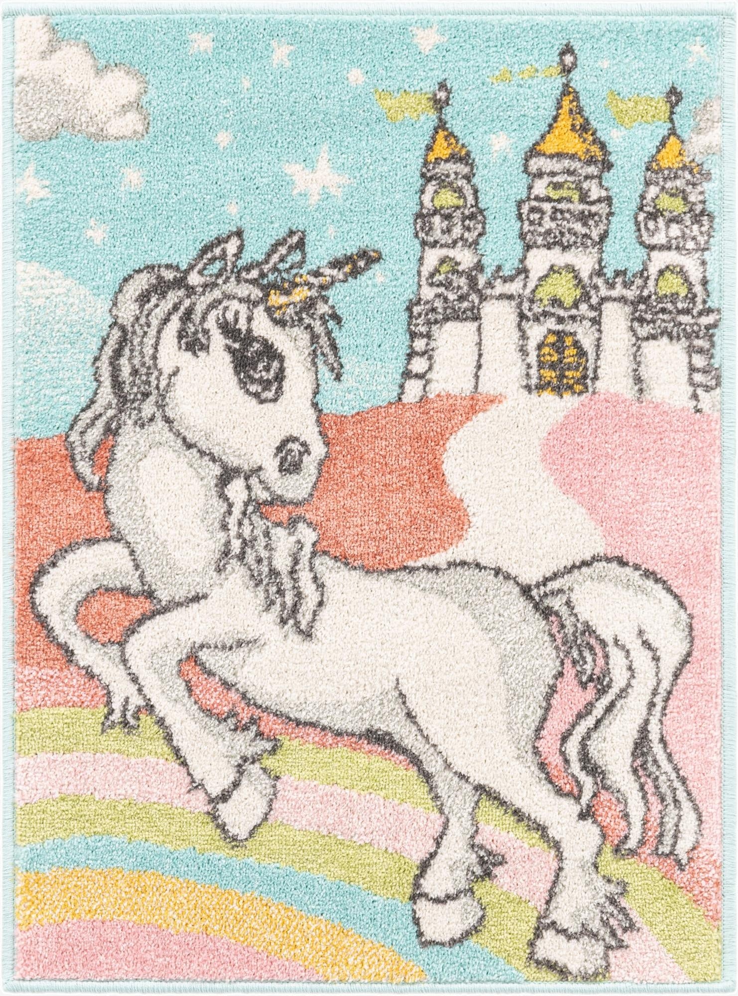  2' 2 x 3' Unicorn Whimsy Kids Rug