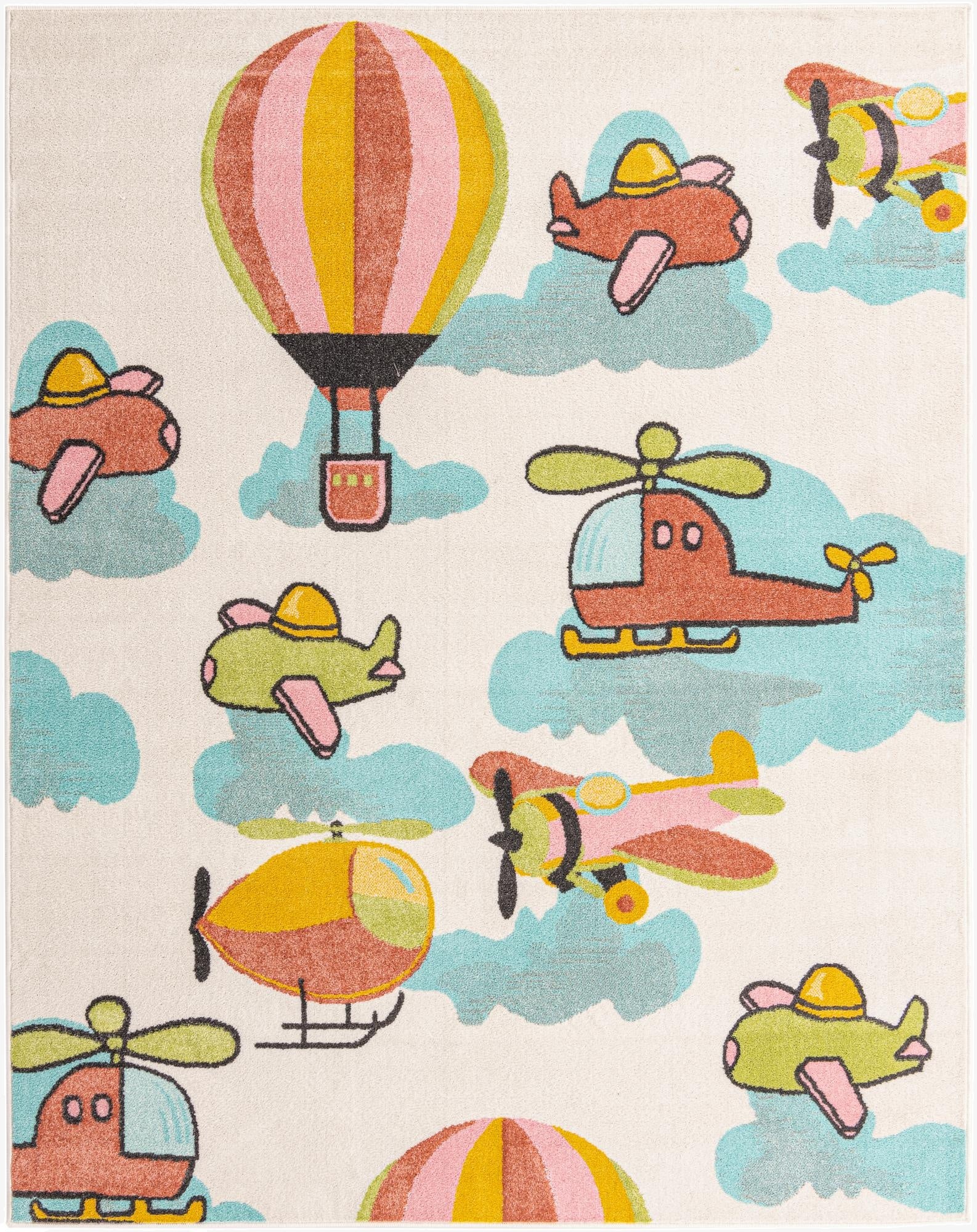  7' 10 x 10' Airplanes Whimsy Kids Rug