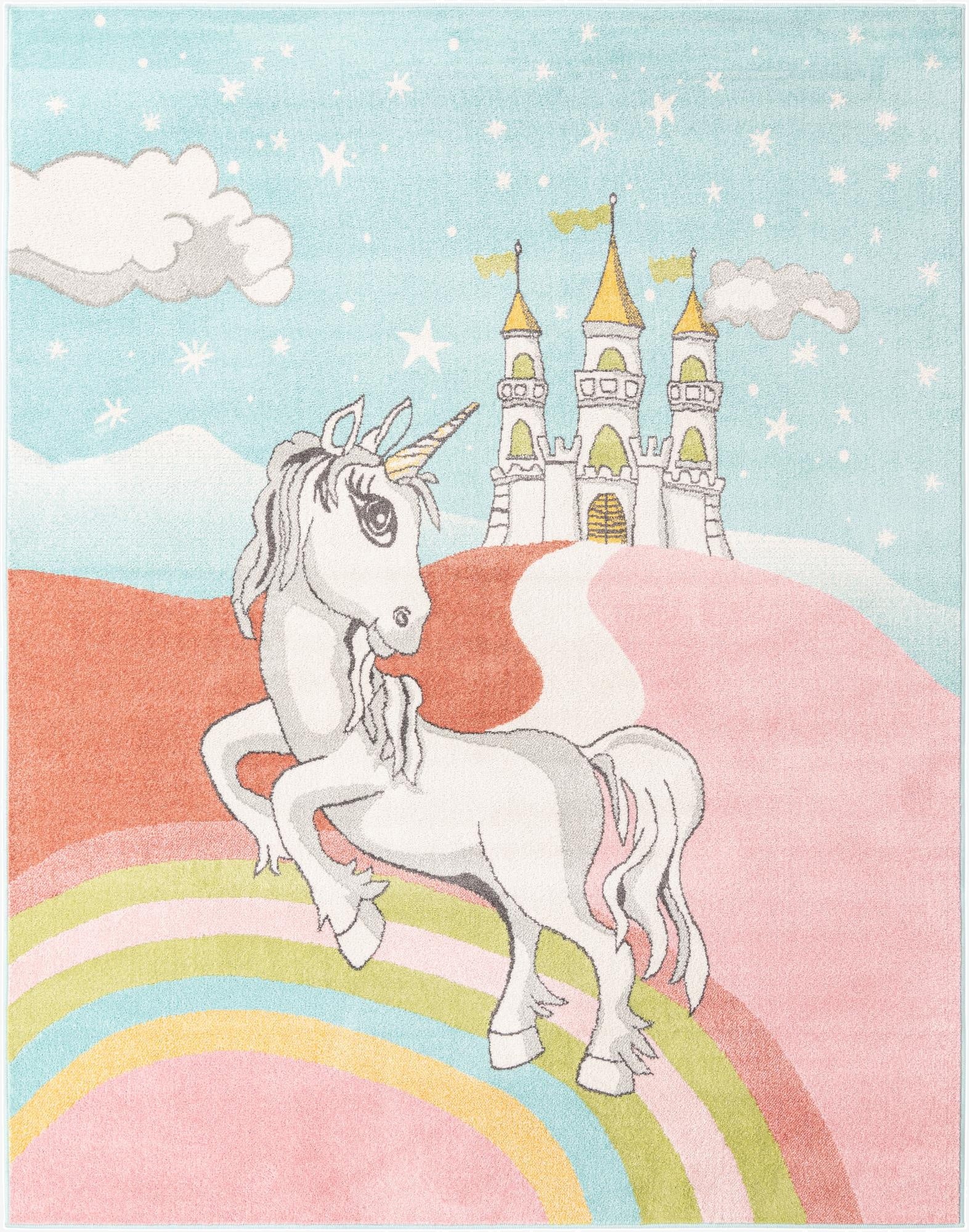  7' 10 x 10' Unicorn Whimsy Kids Rug