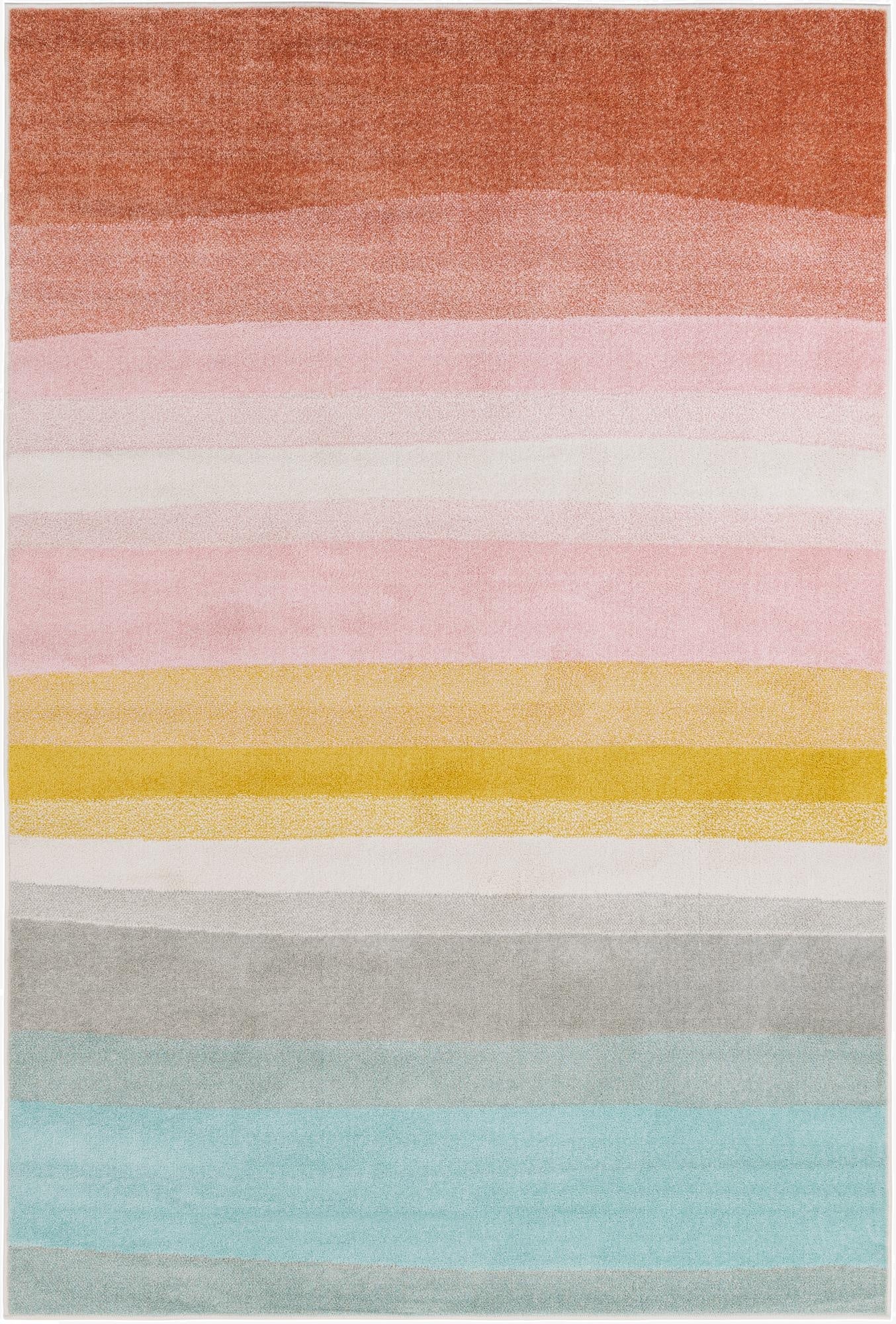 Primary image  6' 1 x 9' Rainbow Stripes Whimsy Kids Rug