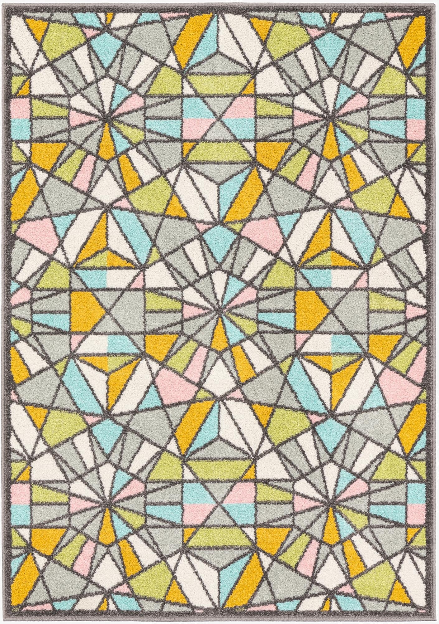  4' 1 x 6' 1 Stained Glass Whimsy Kids Rug