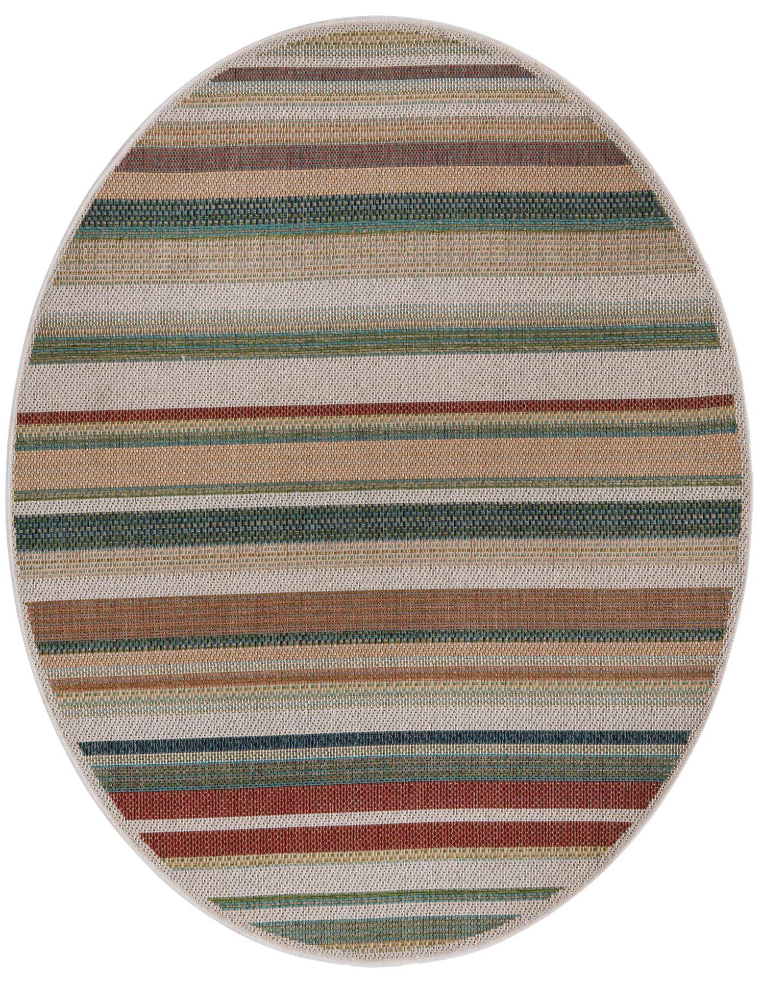 Primary image  5' 3 x 5' 3  Washable Baja Indoor / Outdoor Round Rug