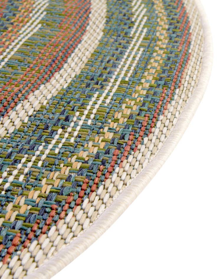 Detail image of  7' 10 x 7' 10  Washable Baja Indoor / Outdoor Round Rug