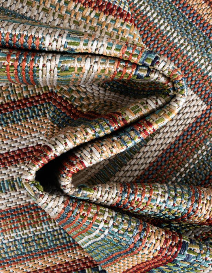 Detail image of  7' 10 x 7' 10  Washable Baja Indoor / Outdoor Round Rug