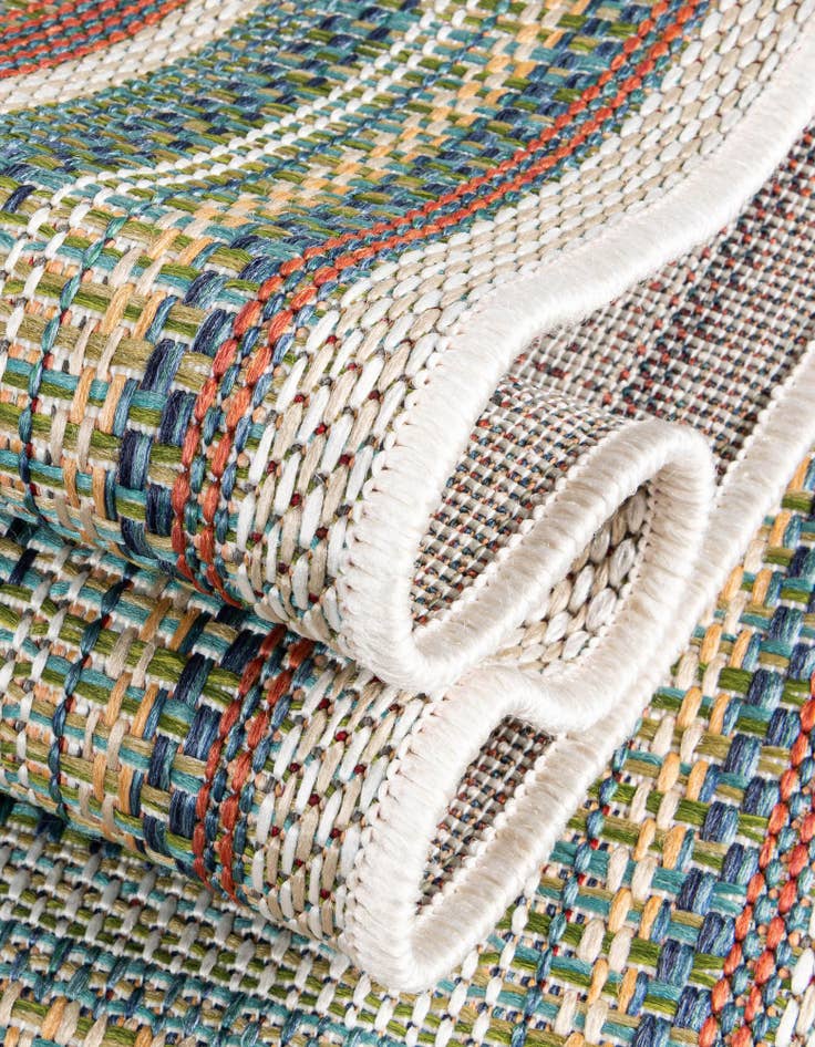 Detail image of  7' 10 x 7' 10  Washable Baja Indoor / Outdoor Round Rug