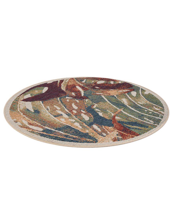 Detail image of  4' x 4'  Washable Baja Indoor / Outdoor Round Rug