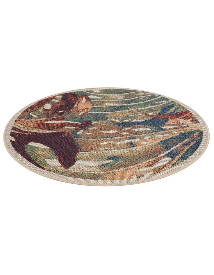 Detail image of  4' x 4'  Washable Baja Indoor / Outdoor Round Rug