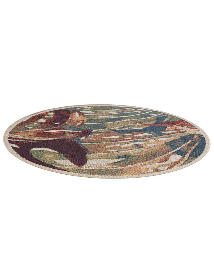 Detail image of  6' x 6'  Washable Baja Indoor / Outdoor Round Rug