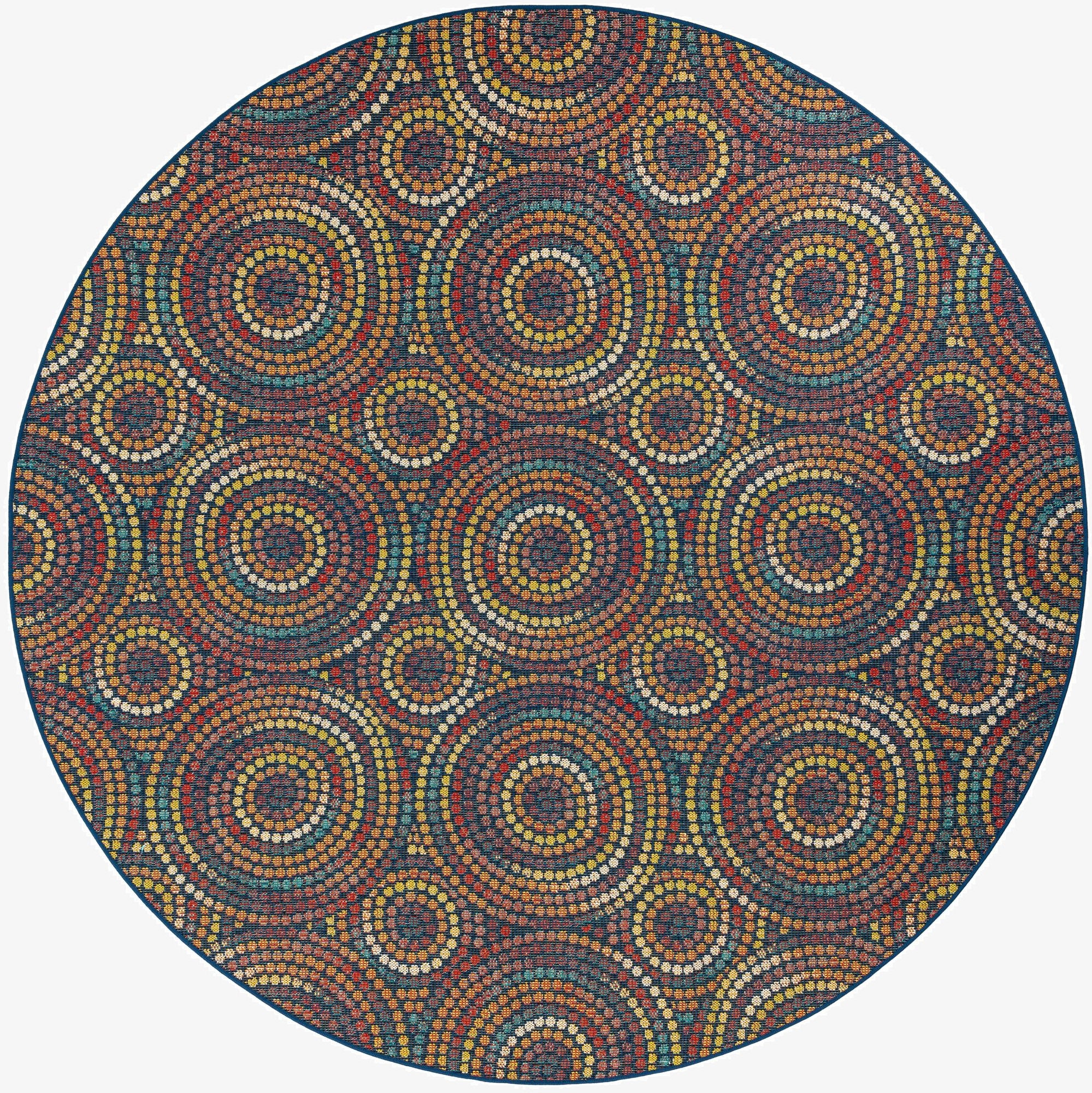  10' x 10'  Washable Baja Indoor / Outdoor Round Rug