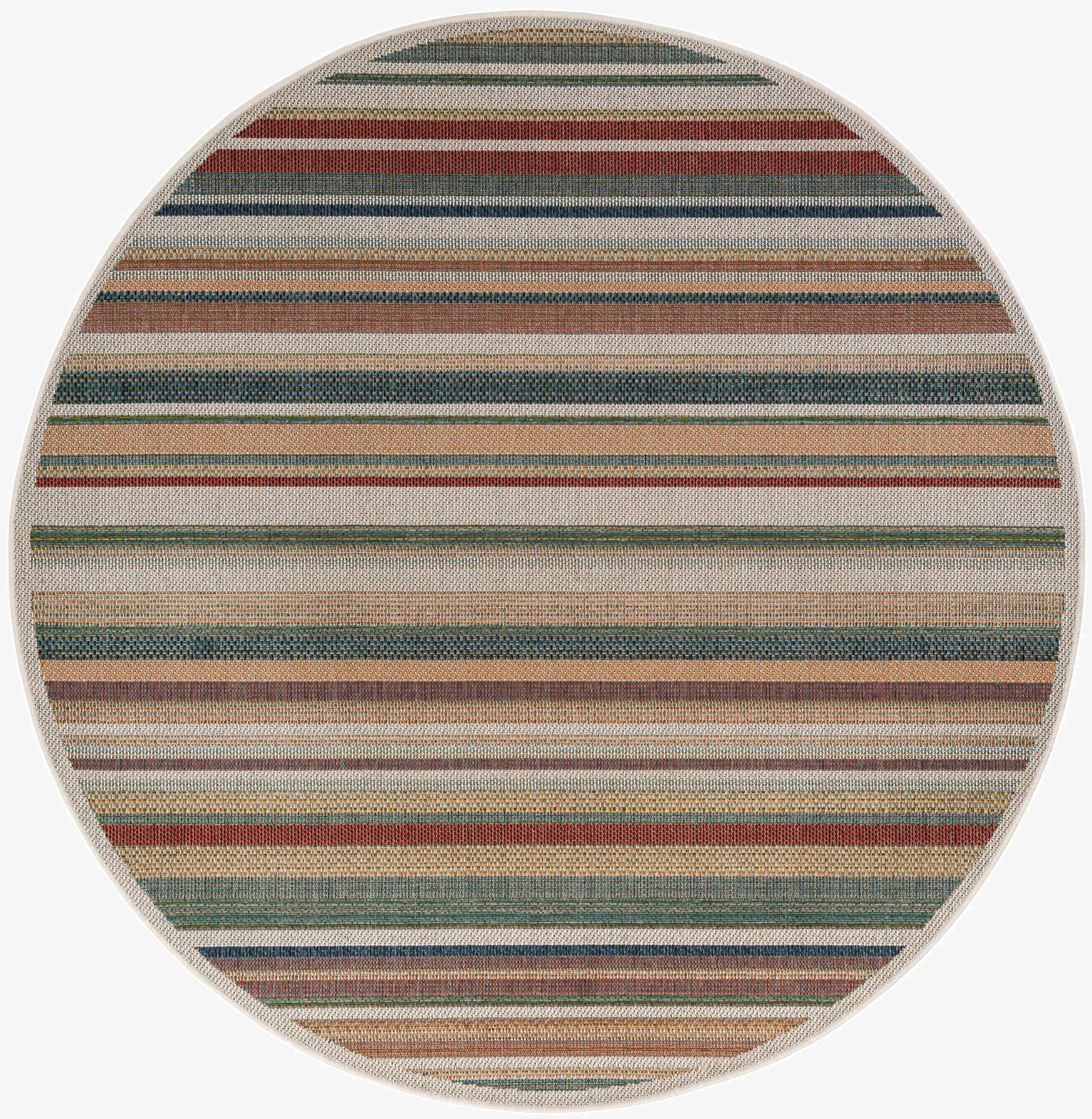  7' x 7'  Washable Baja Indoor / Outdoor Round Rug