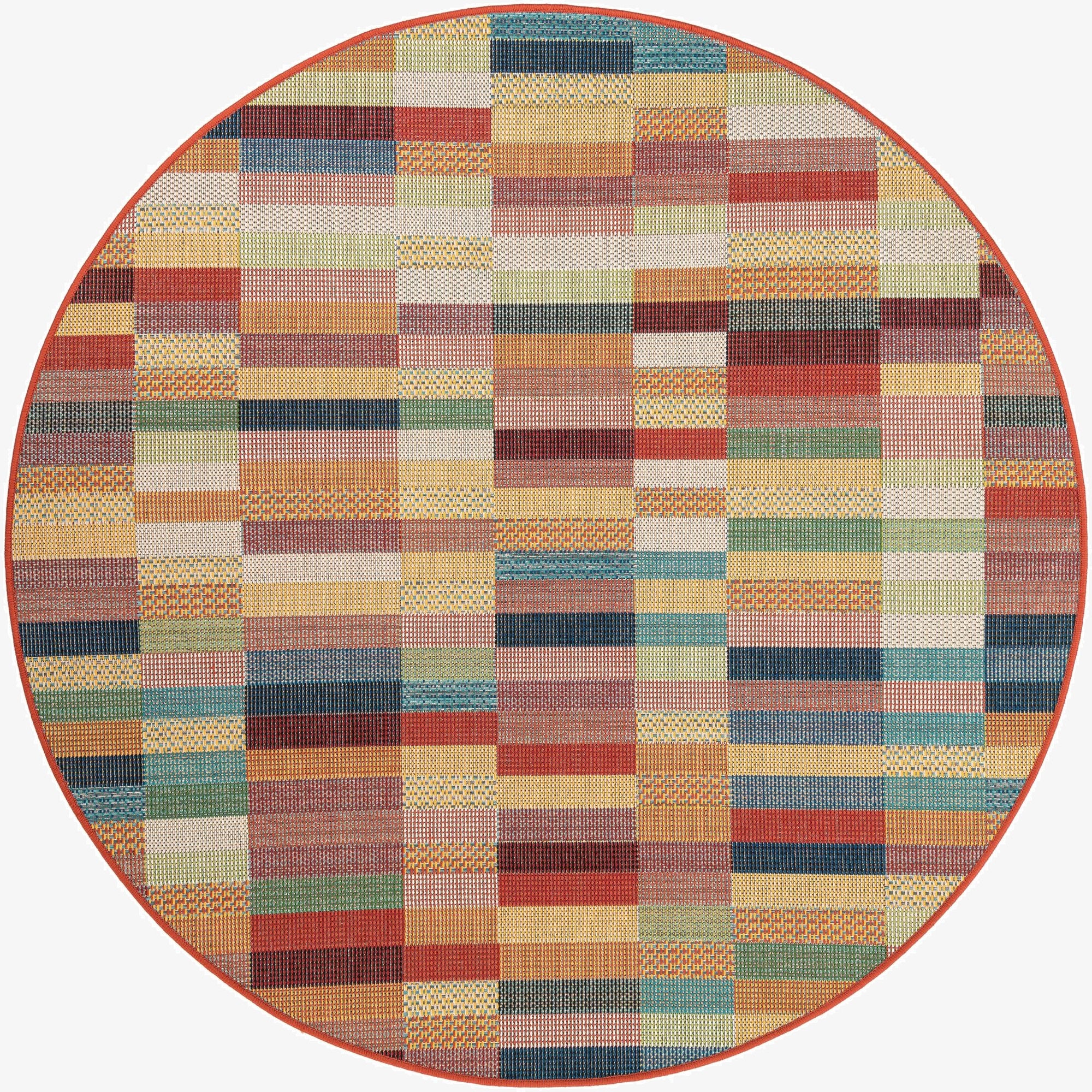  6' 1 x 6' 1  Washable Baja Indoor / Outdoor Round Rug