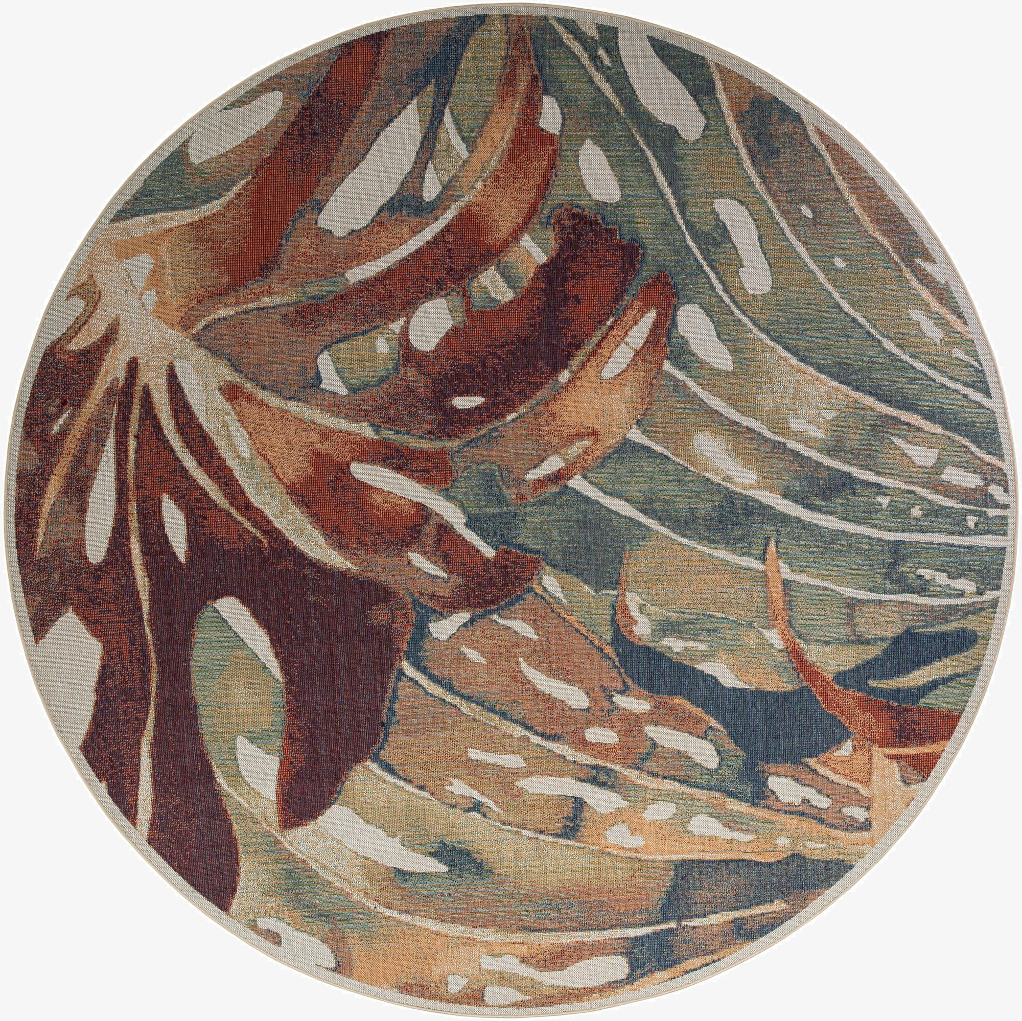  12' x 12'  Washable Baja Indoor / Outdoor Round Rug