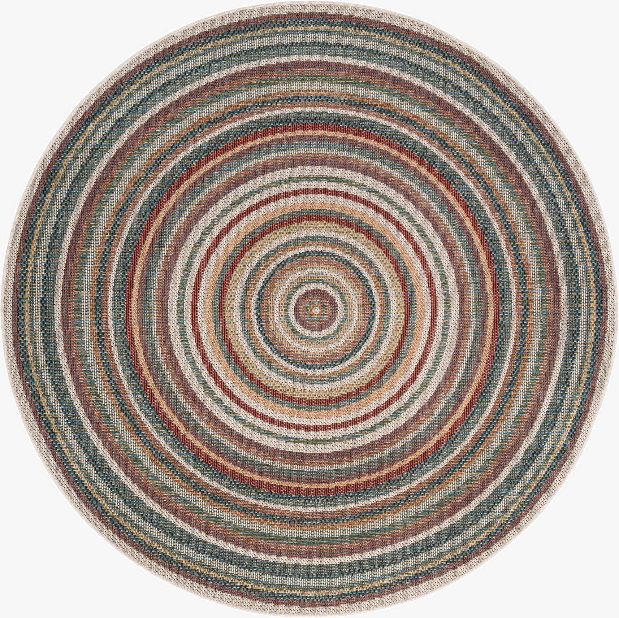  6' x 6'  Washable Baja Indoor / Outdoor Round Rug