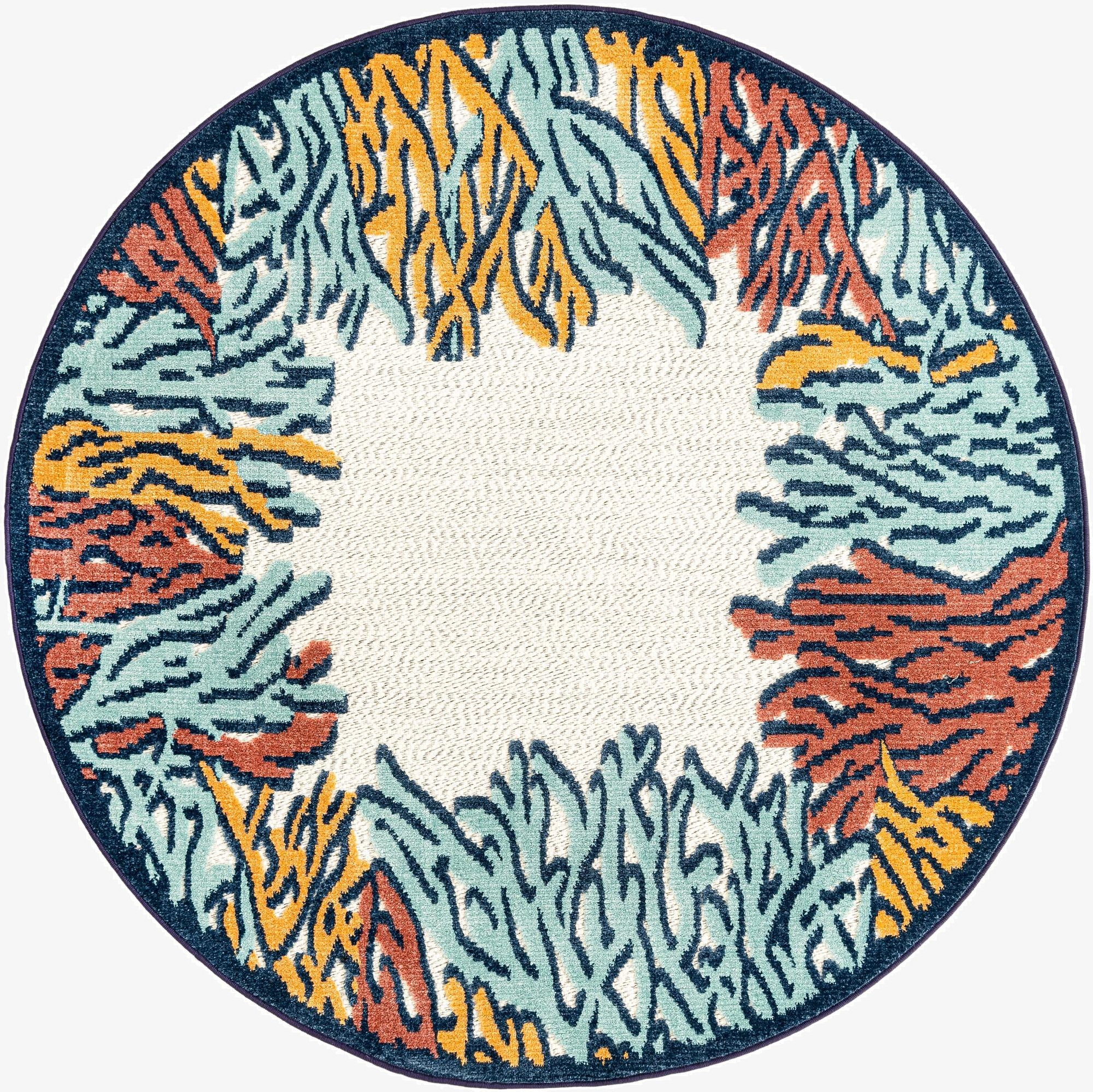  5' 3 x 5' 3  Washable Belize Indoor / Outdoor Round Rug