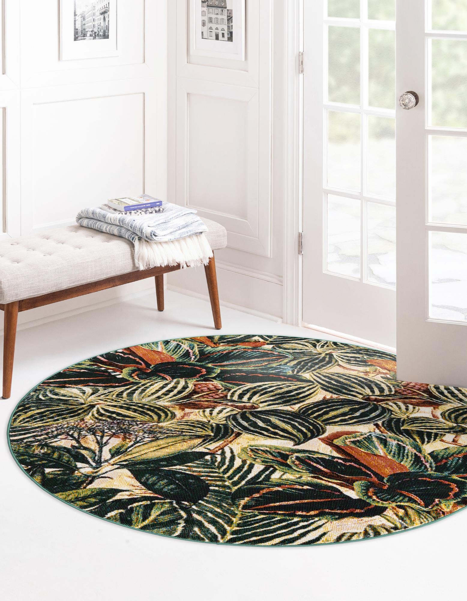 Multicolor 10' x 10' Blossom Round Rug | Rugs.com
