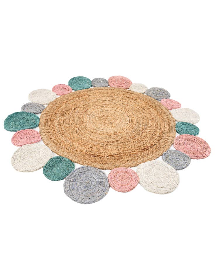 Detail image of  4' 1 x 4' 1  Hand Braided Jute Round Rug