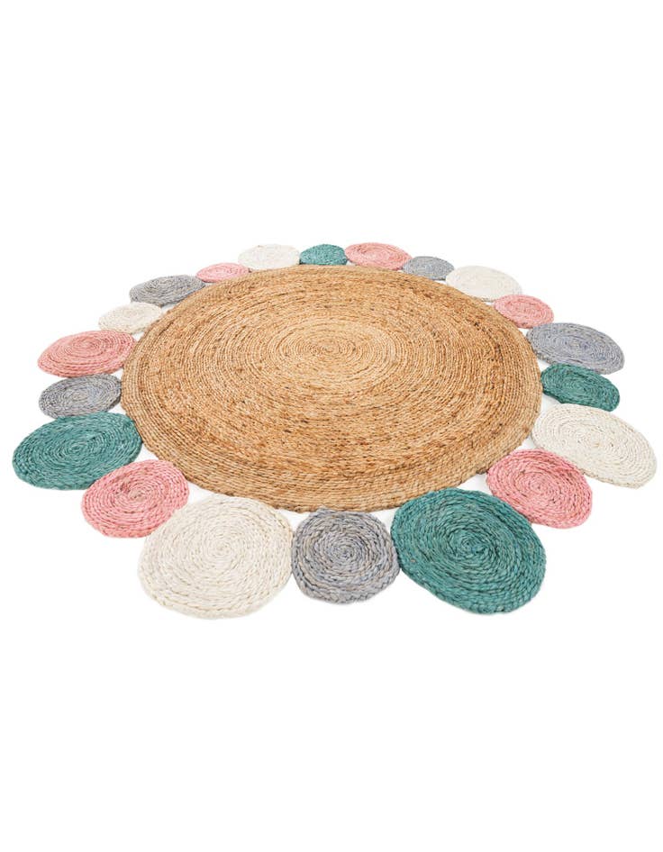 Detail image of  4' 1 x 4' 1  Hand Braided Jute Round Rug