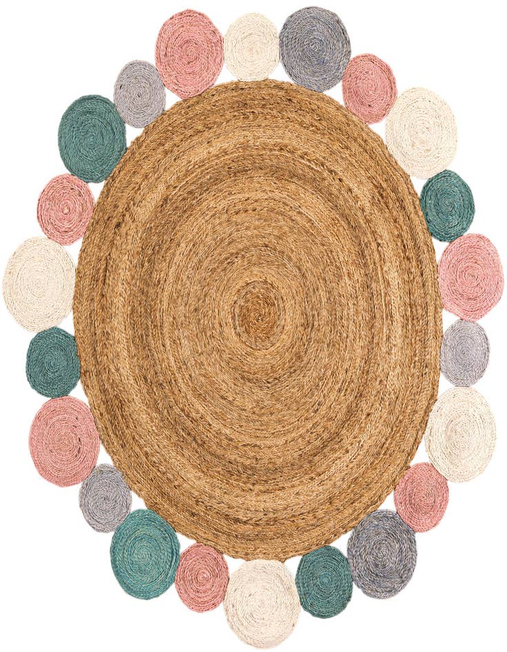 Detail image of  6' 1 x 6' 1  Hand Braided Jute Round Rug