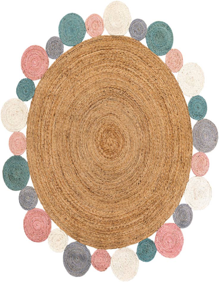 Detail image of  7' 10 x 7' 10  Hand Braided Jute Round Rug