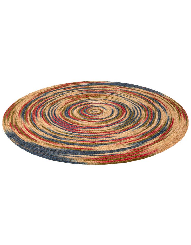 Detail image of  4' 1 x 4' 1  Hand Braided Jute Round Rug