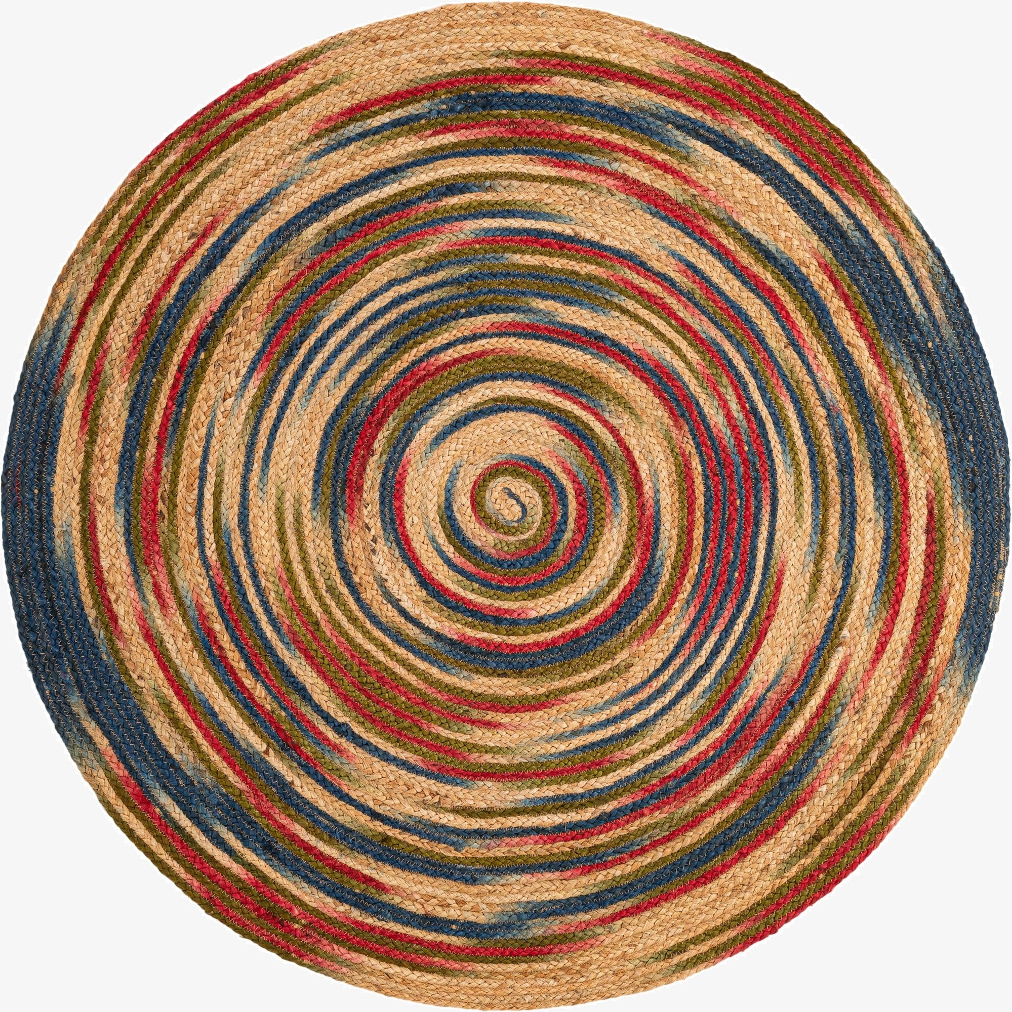  4' 1 x 4' 1  Hand Braided Jute Round Rug