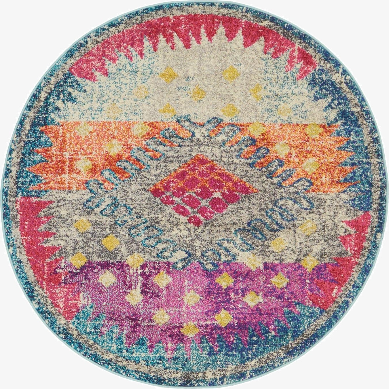  4' x 4'  Washable Carnevale Round Rug