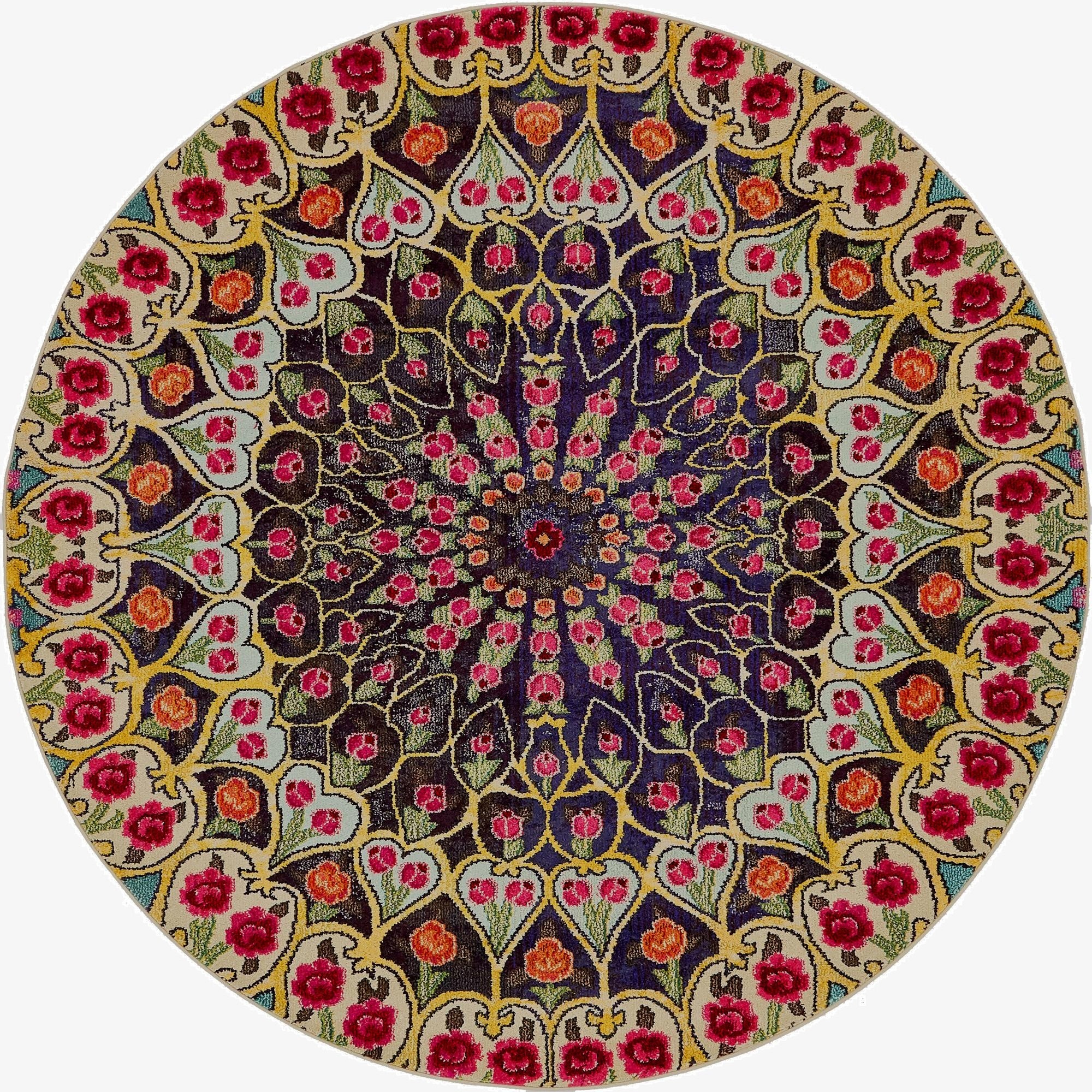  8' x 8'  Washable Carnevale Round Rug