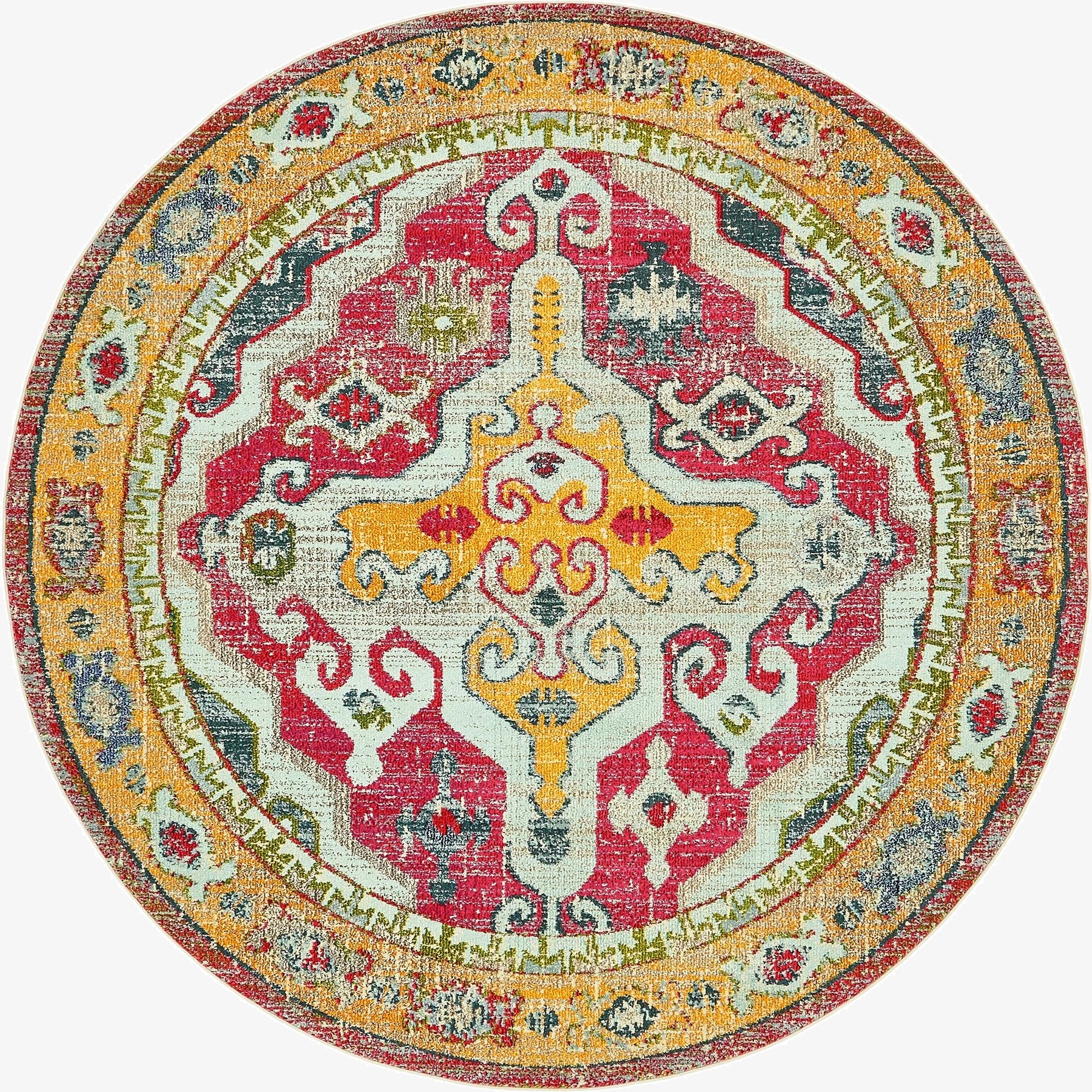  8' x 8'  Washable Carnevale Round Rug