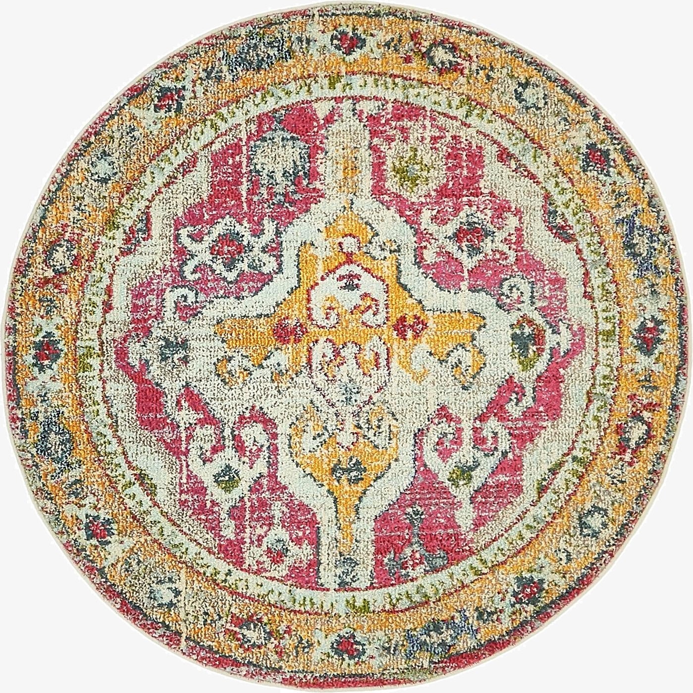  4' x 4'  Washable Carnevale Round Rug