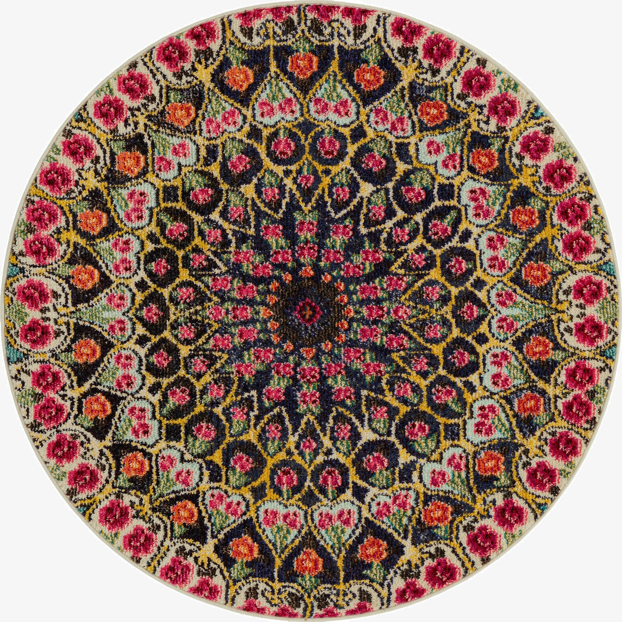  4' x 4'  Washable Carnevale Round Rug