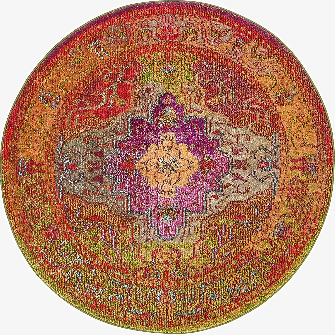  4' x 4'  Washable Carnevale Round Rug