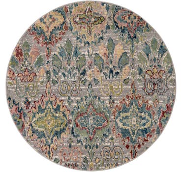 Multicolor 6' x 6' Charleston Round Rug | Rugs.com