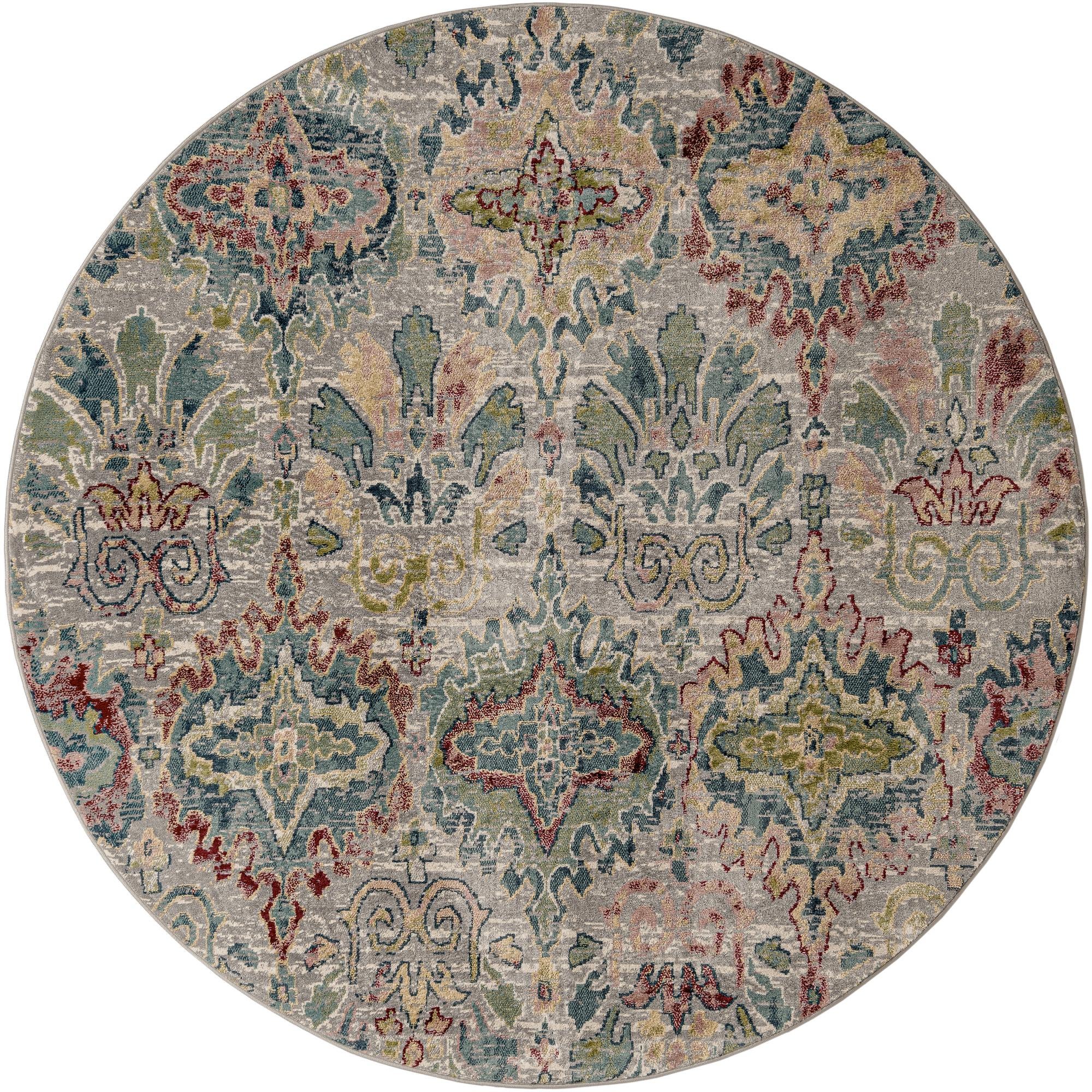 Multicolor 8' x 8' Charleston Round Rug | Rugs.com