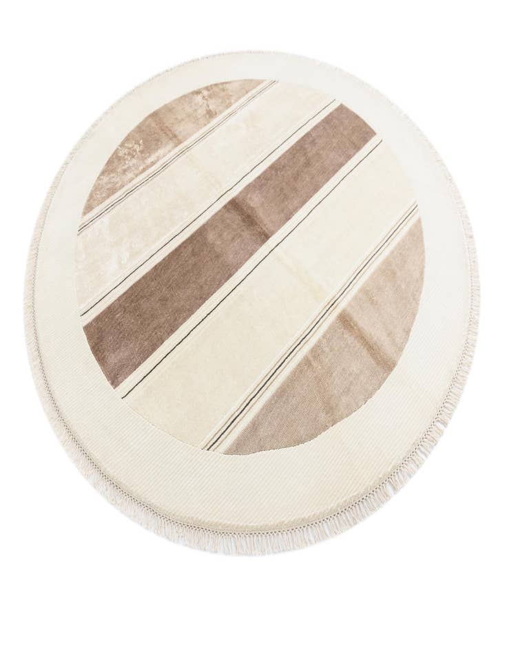 Detail image of  6' 5 x 6' 5  Hand Knotted Darya Wool Round Rug