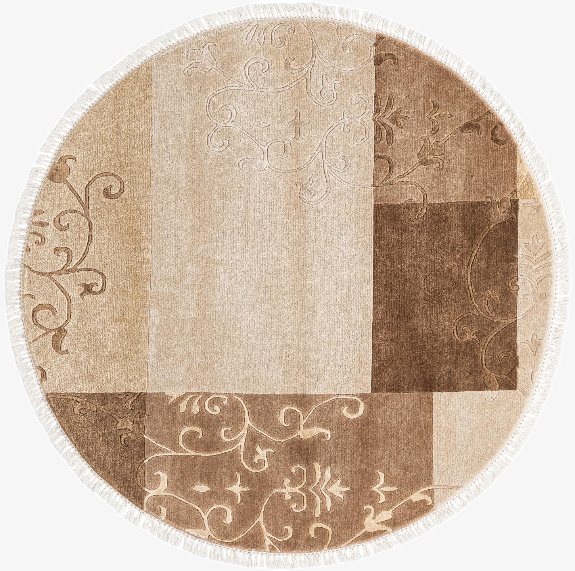  5' x 5'  Hand Knotted Darya Wool Round Rug