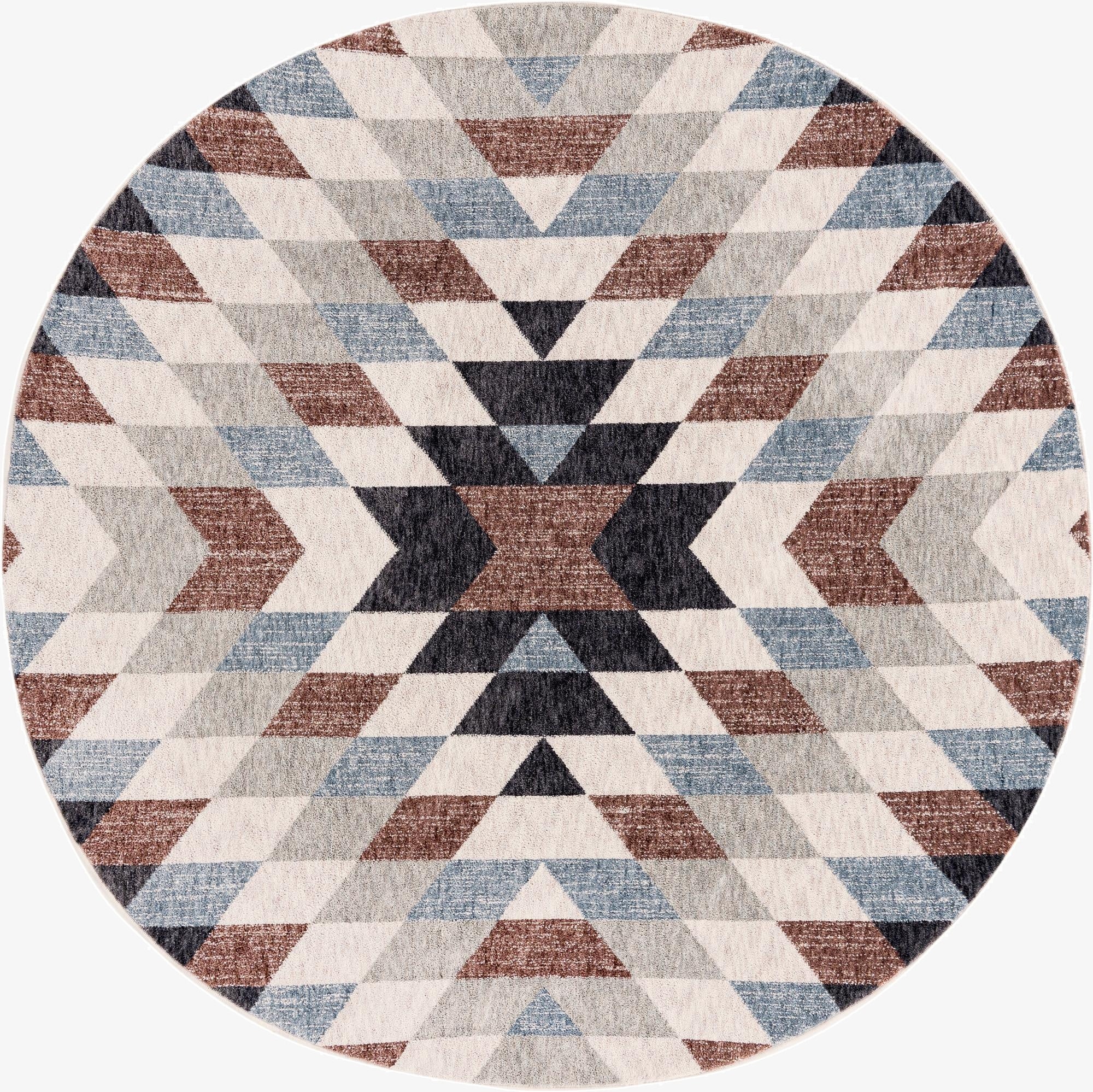  7' x 7' Eco Southwestern Round Rug