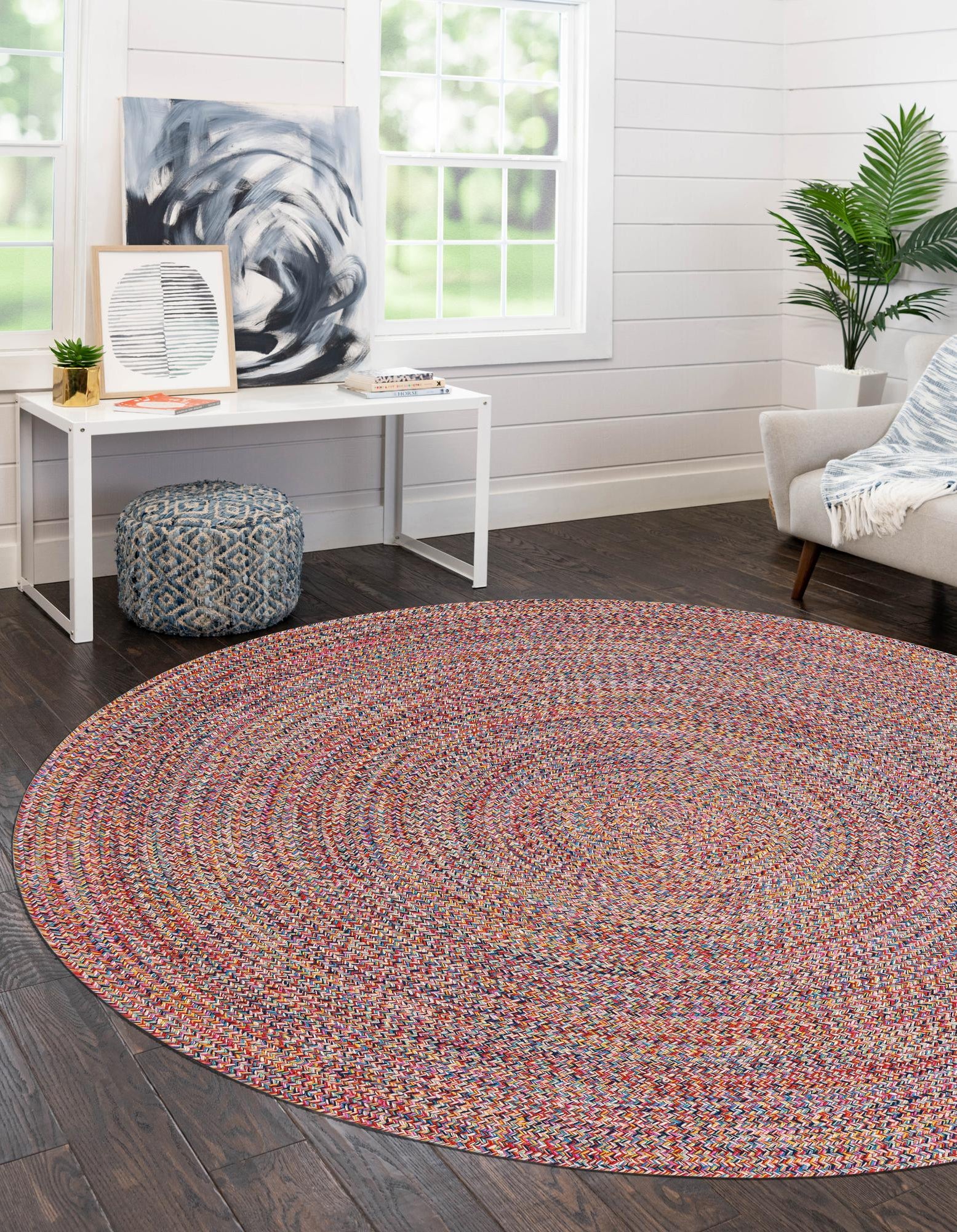 Multicolor 10' x 10' Hand Woven Eco Verse Indoor Washable Indoor ...