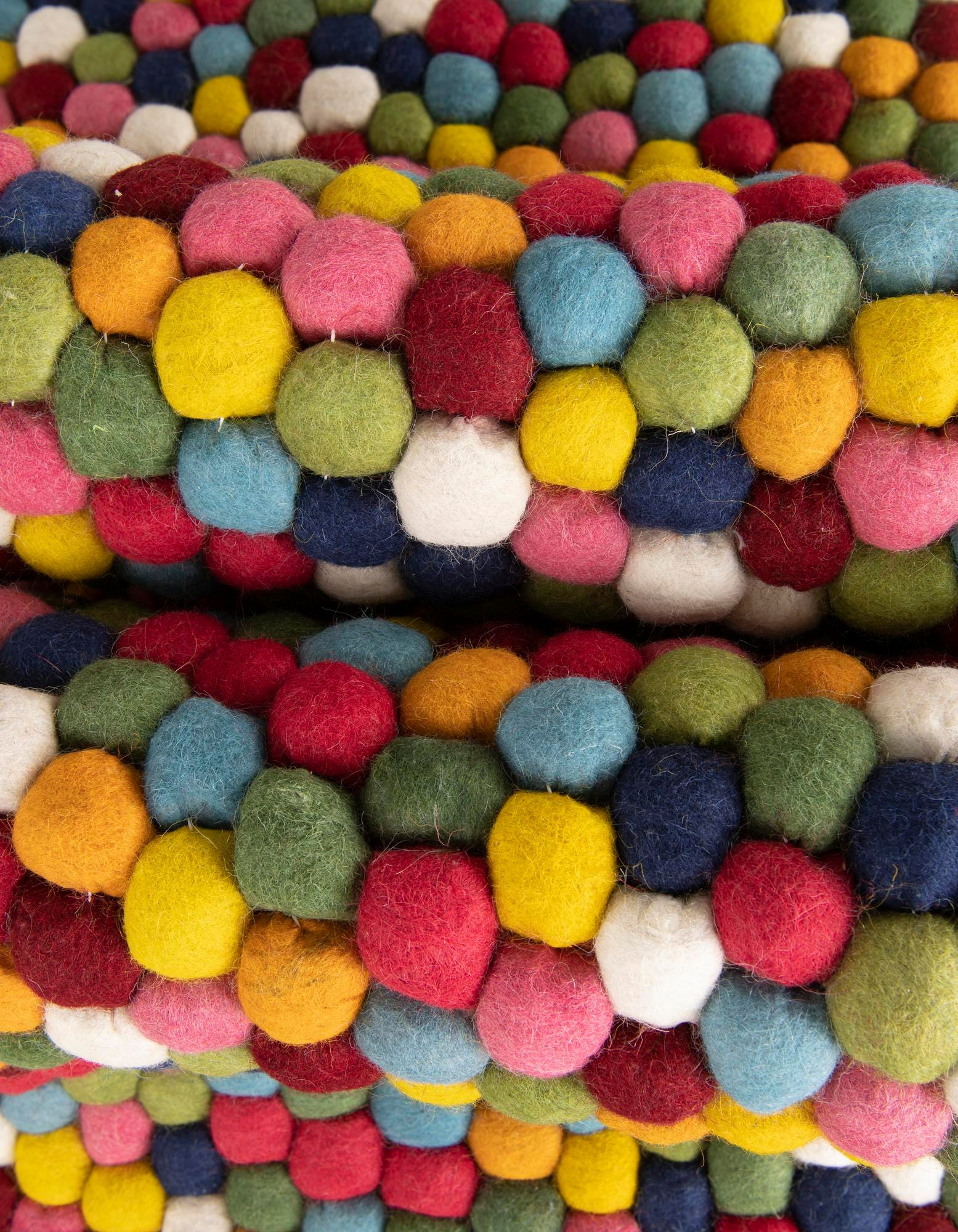 Multicolor 3' 3 x 3' 3 Felt Ball Wool Round Rug | Rugs.com