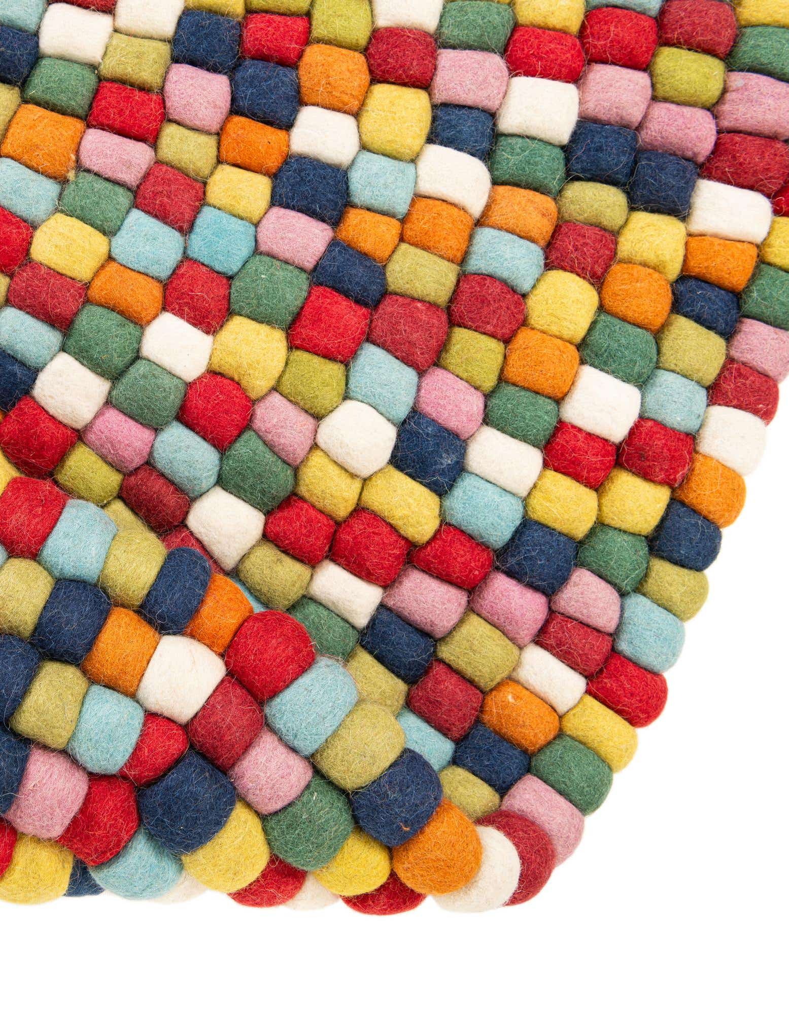 Primary image  10' x 10' Felt Ball Wool Round Rug