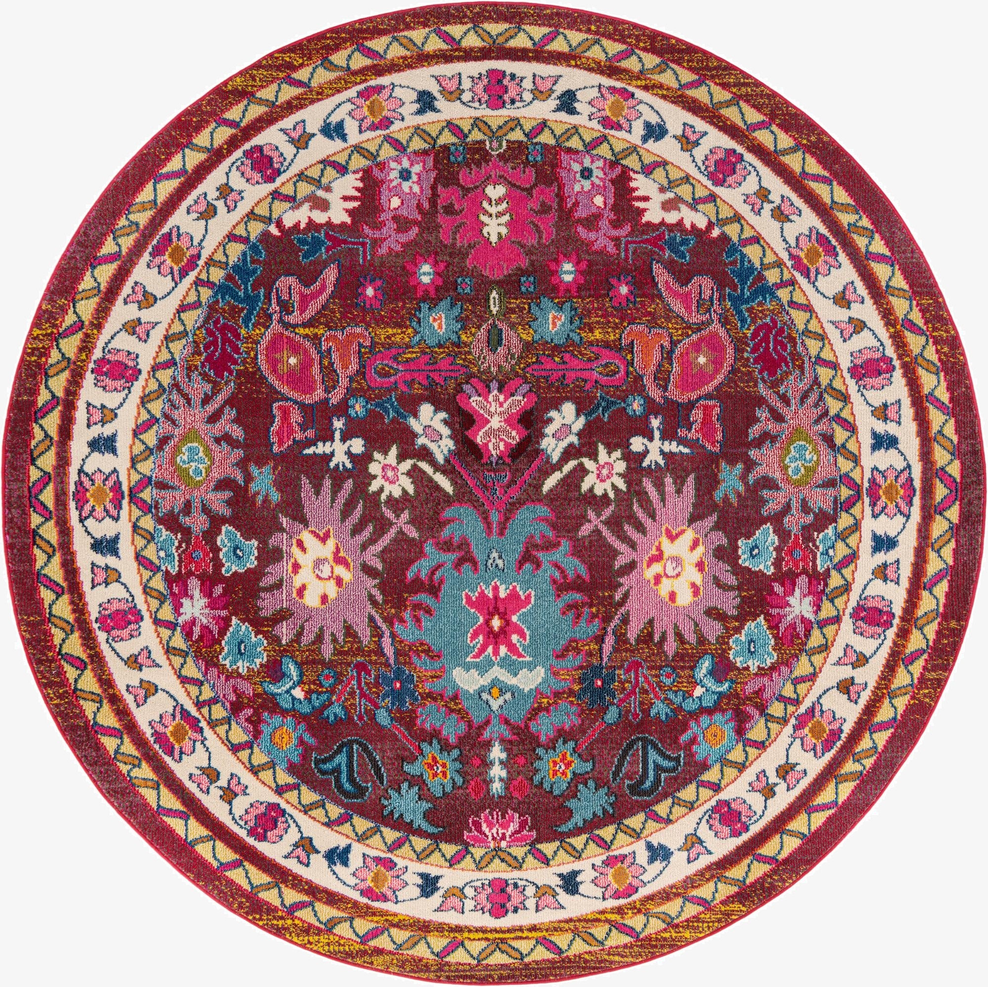  8' x 8'  Washable Fleur Round Rug
