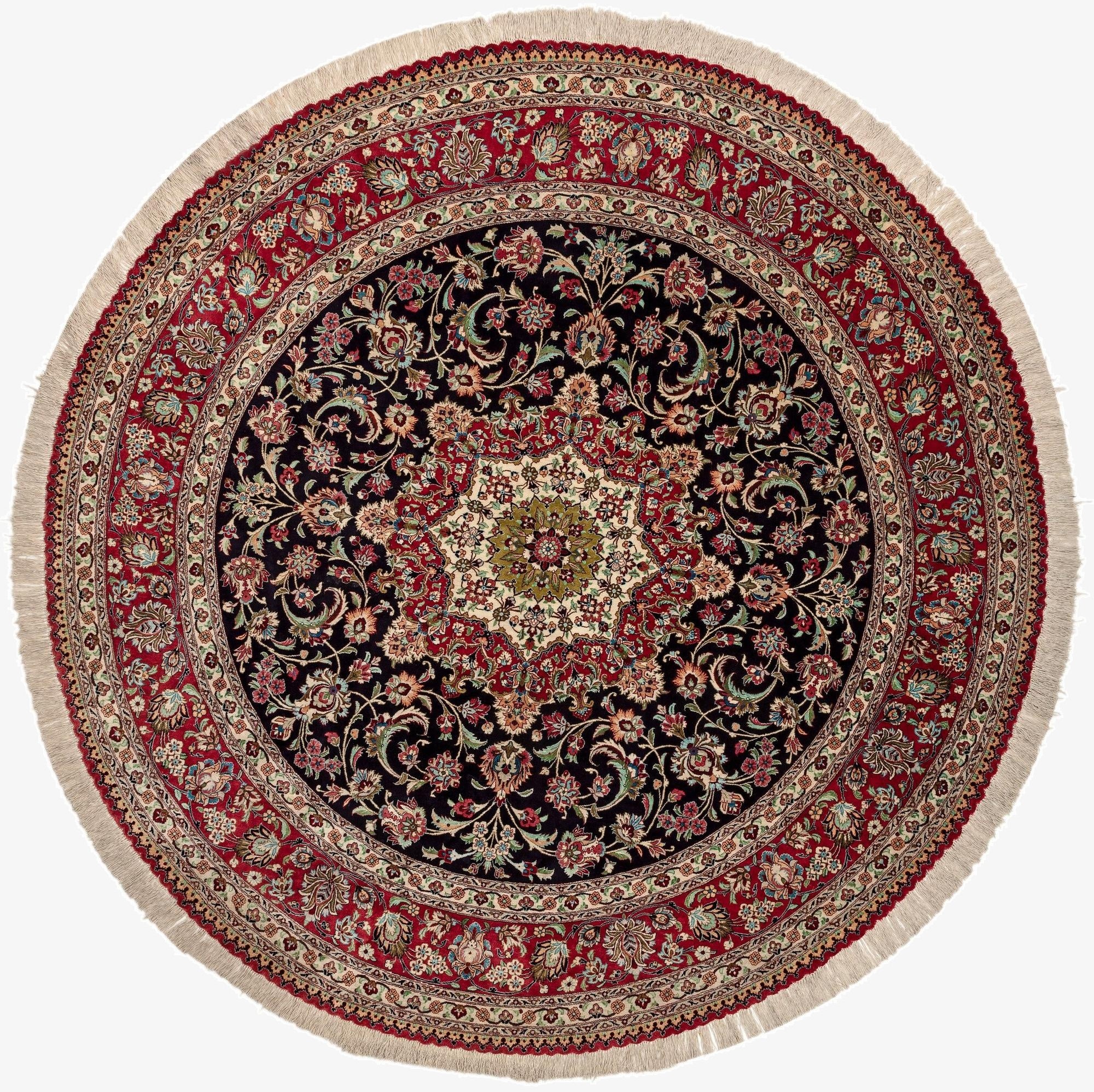  6' 7 x 6' 7 Ghom Silk Round Rug