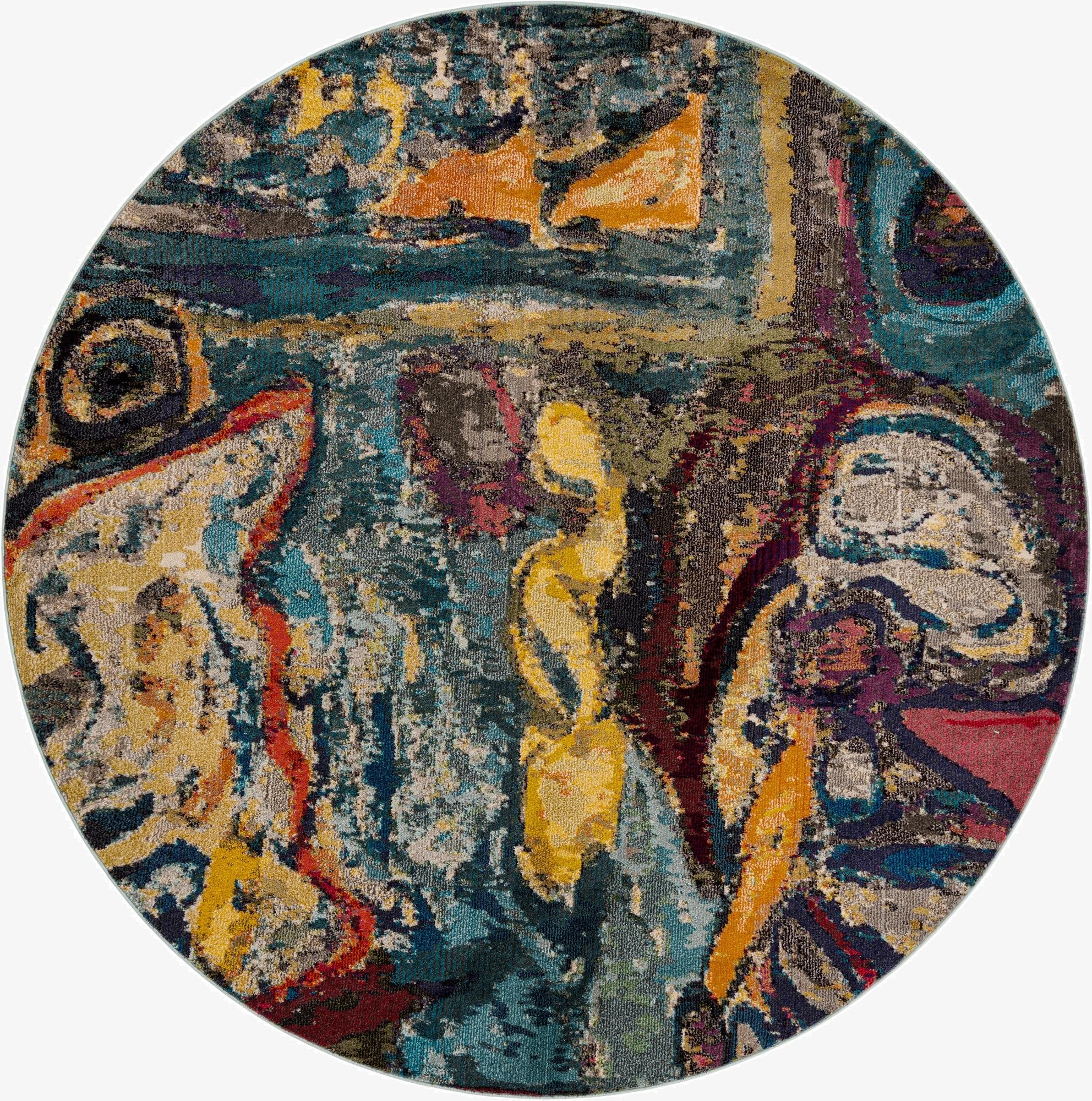  7' 10 x 7' 10  Washable Haerfest Round Rug